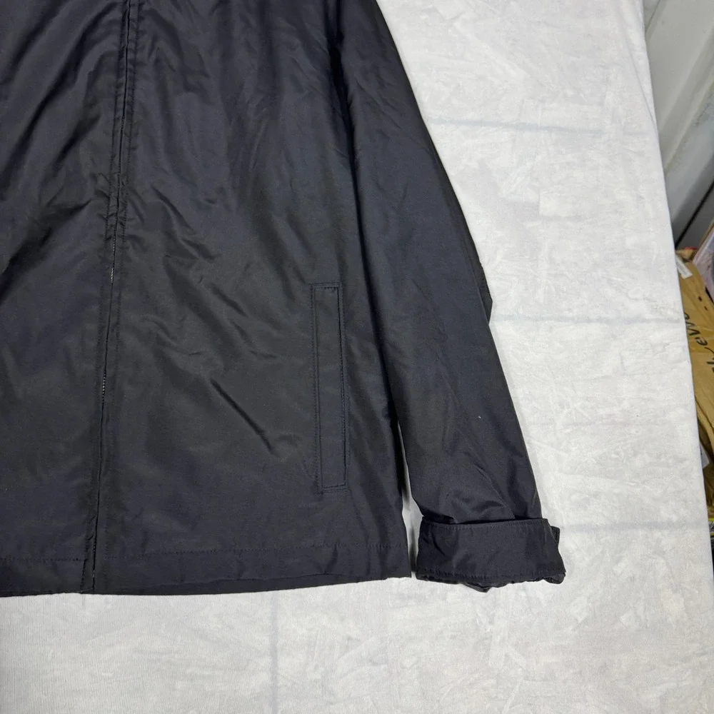 Banana Republic Mens Windbreaker Jacket Black Lined‎ Full Zip Long Sleeve Size S
